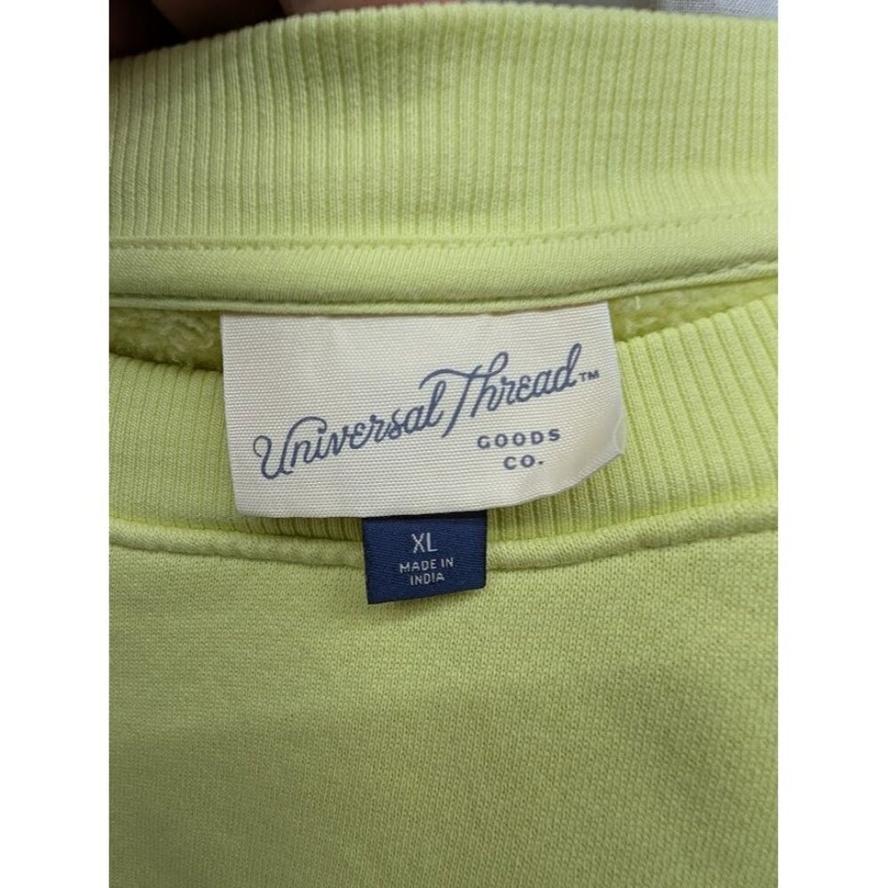 Universal Thread women's XL neon yellow cropped long sleeve sweatshirt E6 - Picture 2 of 8